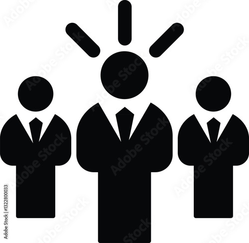 Business icon, Business team, meeting, partnership, startup, planning, company, management, profit and successful key icon, black color