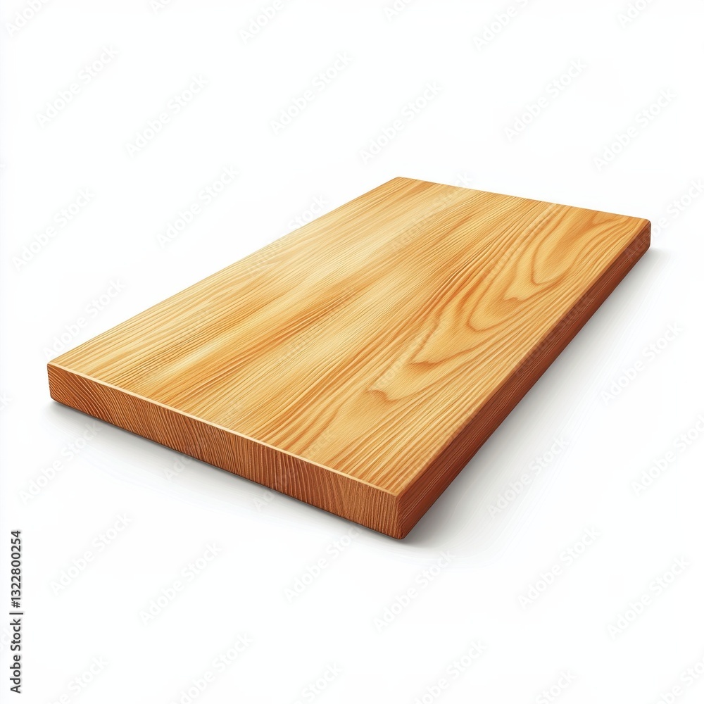 Flat Sanded Plywood Board with Clean Finish on White Background Flat Sanded Plywood Board with Clean Finish on White Background