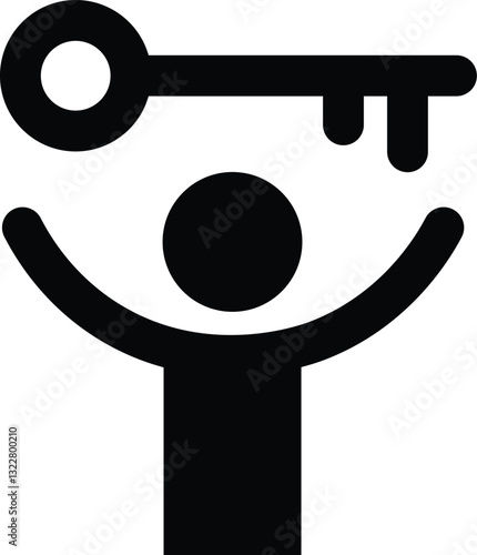 Business icon, Business team, meeting, partnership, startup, planning, company, management, profit and successful key icon, black color