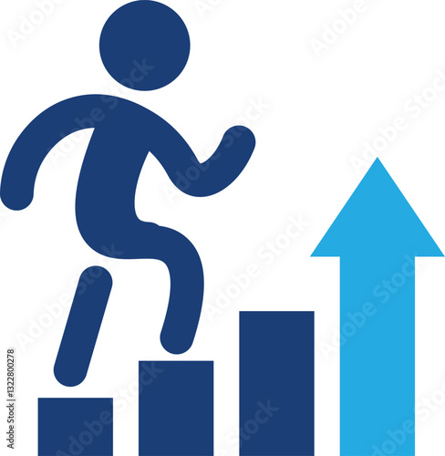 Business icon, Business team, meeting, partnership, startup, planning, company, management, profit and successful key icon, blue color