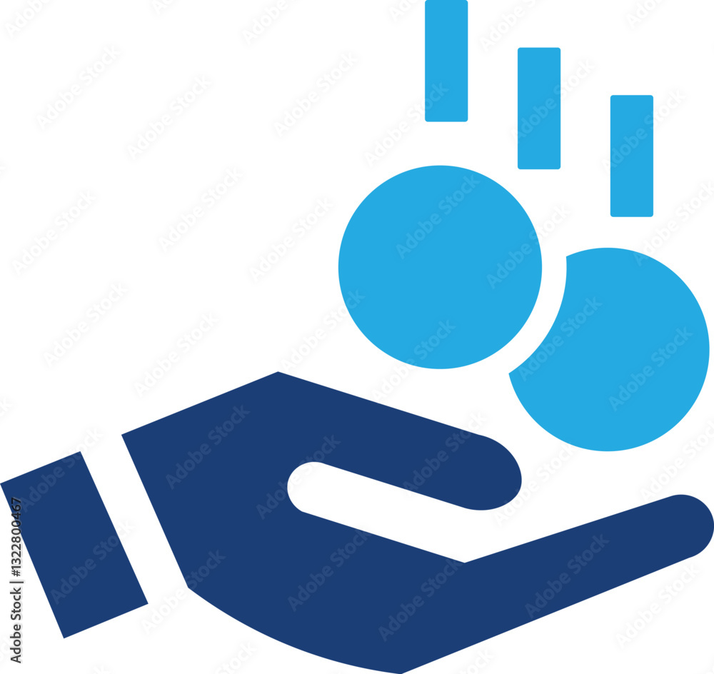 Business icon, Business team, meeting, partnership, startup, planning, company, management, profit and successful key icon, blue color