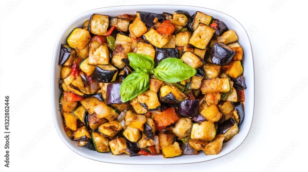 Vibrant Vegetable Dish Featuring Colorful Slices of Ratatouille Vibrant Vegetable Dish Featuring Colorful Slices of Ratatouille