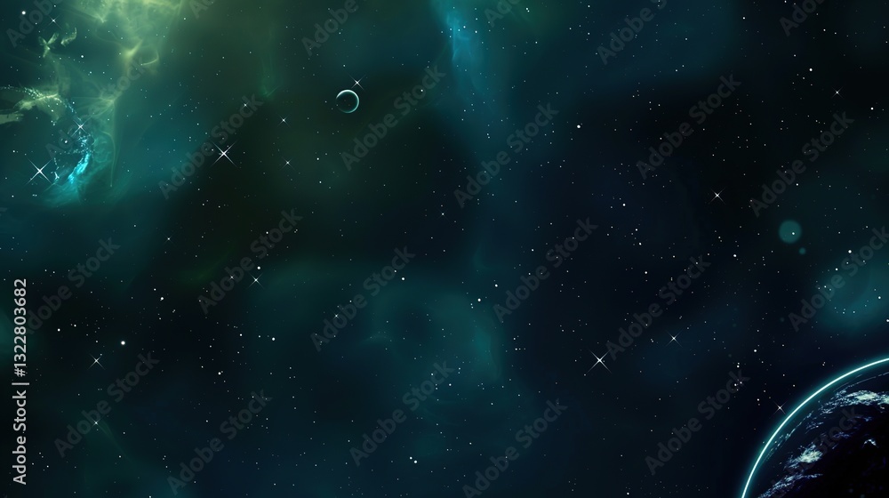 Fototapeta premium _Night_sky_dark_galactic_background