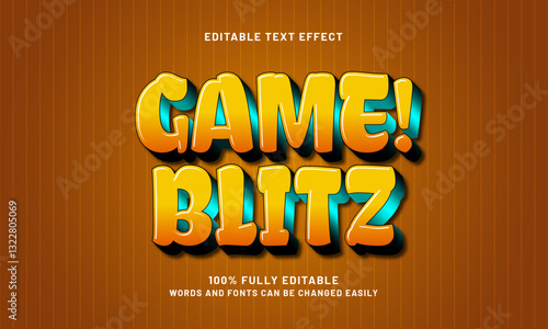 game blitz editable text effect with a game and kids text style