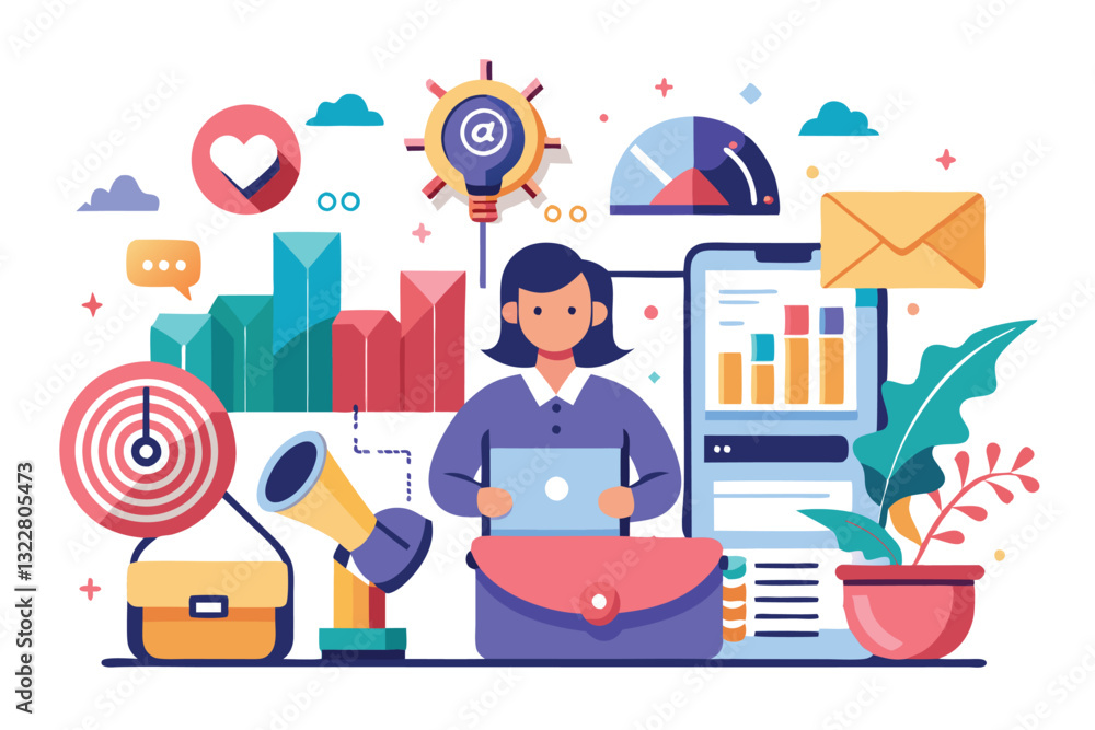 Marketing consulting concept illustration Marketing consulting concept illustration