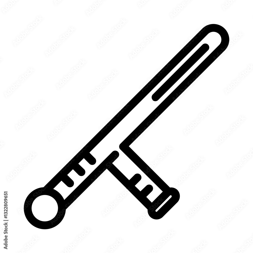 baton security guard police enforcement defense safety control riot protection Line Icon baton security guard police enforcement defense safety control riot protection Line Icon