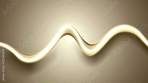 Golden wave flowing on beige background, website design