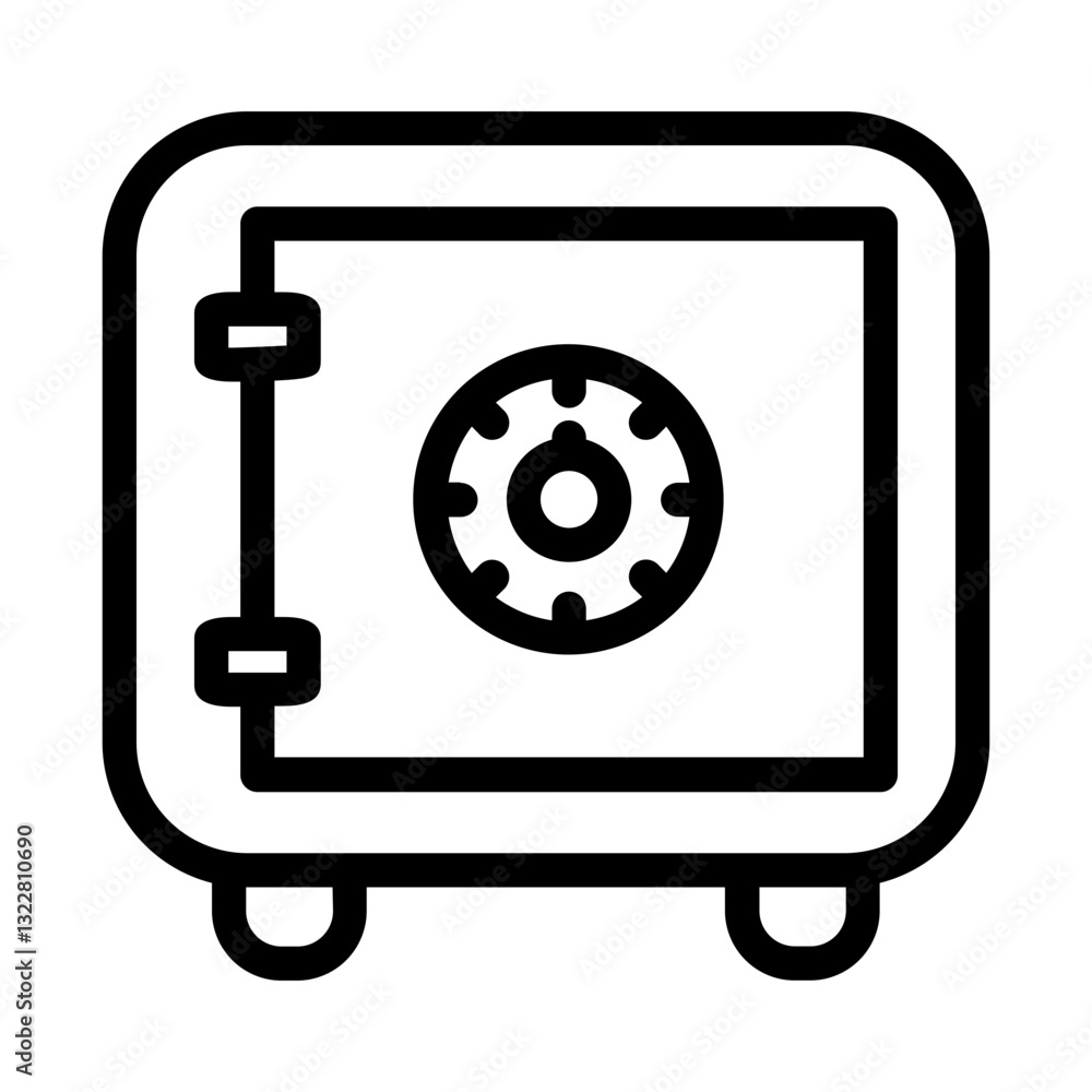 safe vault security money storage finance banking protection deposit cash Line Icon safe vault security money storage finance banking protection deposit cash Line Icon
