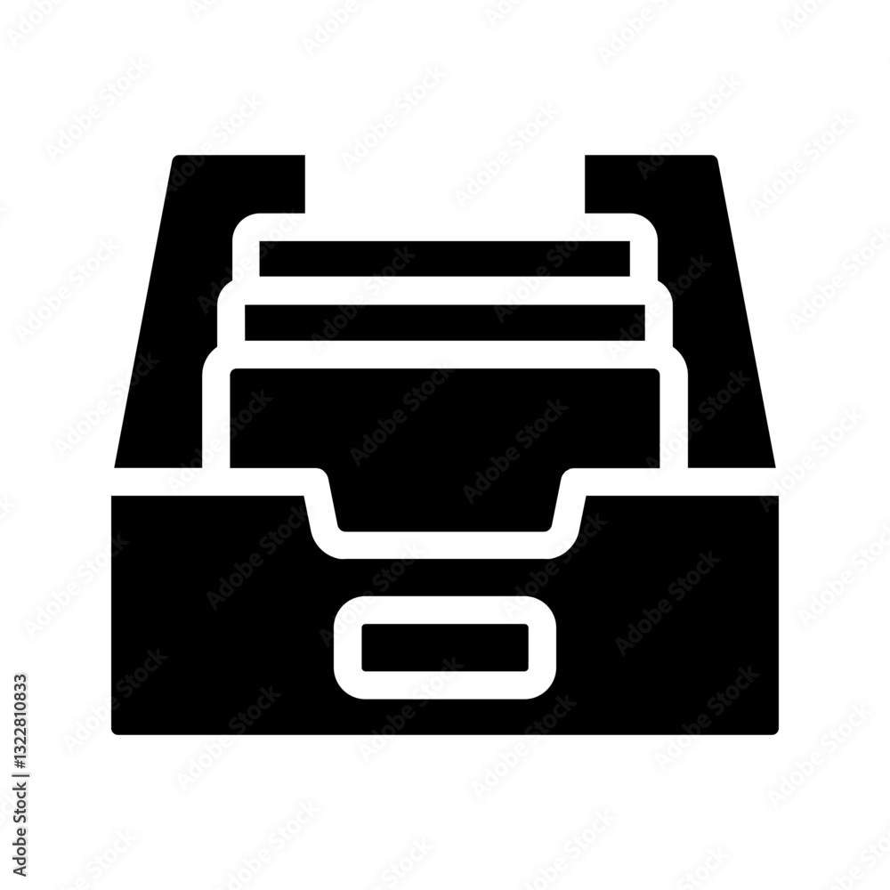 box file storage archive office document organization safe paperwork records Solid icon box file storage archive office document organization safe paperwork records Solid icon