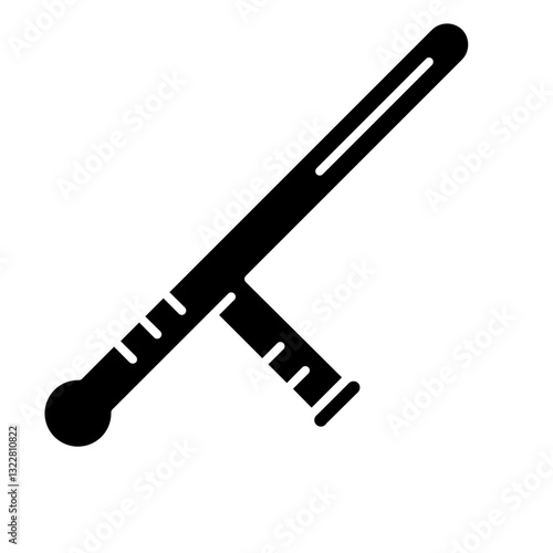   baton  security  guard  police  enforcement  defense  safety  control  riot  protection Solid icon