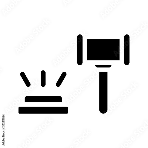   gavel  judge  law  justice  decision  court  legal  case  authority  ruling Solid icon