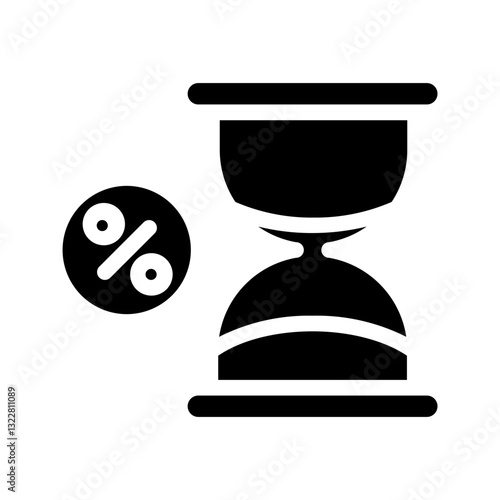   hourglass  percentage  time  finance  dead  clock  countdown  wait  delay  future Solid icon