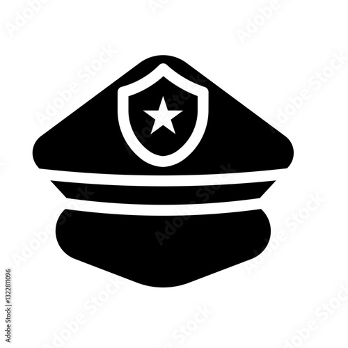   hat  police  uniform  authority  law  enforcement  officer  security  badge  cap Solid icon