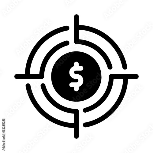   target  dollar  goal  finance  money  achievement  economy  objective  investment  wealth Solid icon
