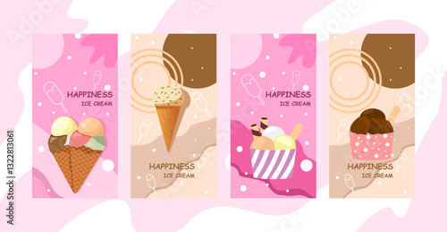 Ice cream poster on phamplet style
