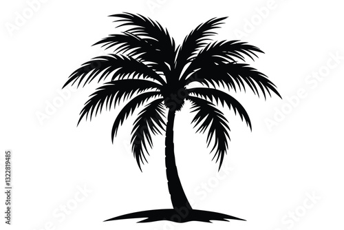 Palm tree beach silhouettes