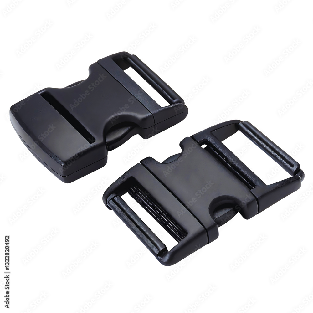 HighResolution 3D Render of Black Plastic SideRelease Buckles for Bags and Straps HighResolution 3D Render of Black Plastic SideRelease Buckles for Bags and Straps