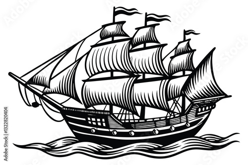 Ship Vector Ship Logo Design Pirate Ship Vector