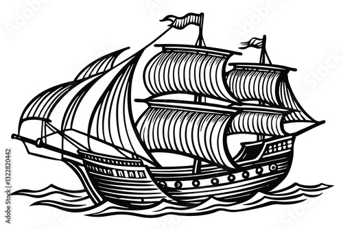 Ship Vector Ship Logo Design Pirate Ship Vector