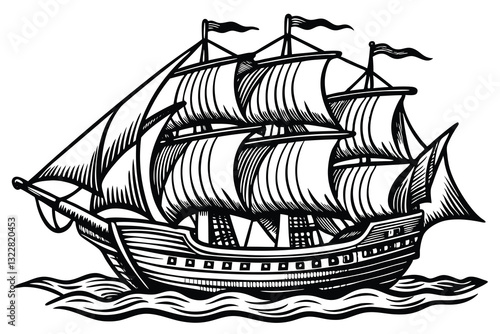 Ship Vector Ship Logo Design Pirate Ship Vector