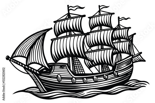 boat silhouettes with white background