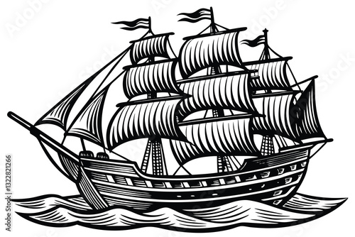 ship hand drawn Vector