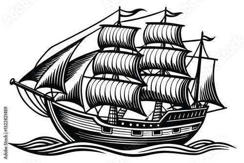 ship hand drawn Vector