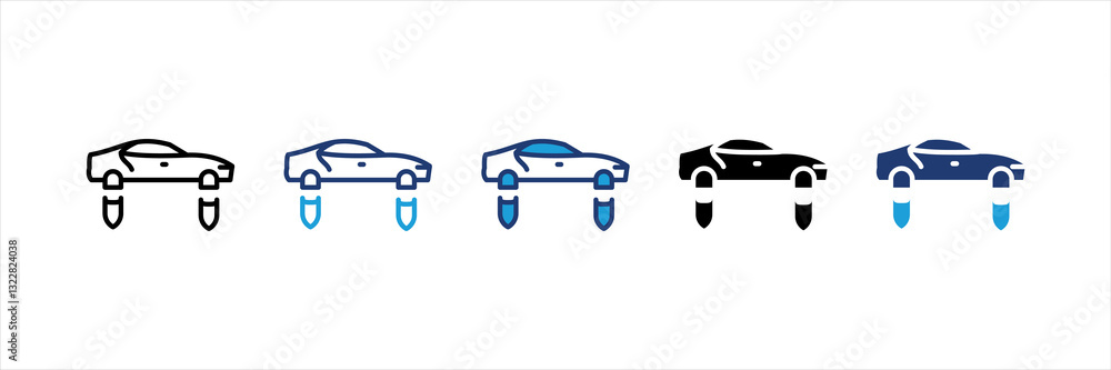Flying Car Multi Style Icon Set Flying Car Multi Style Icon Set