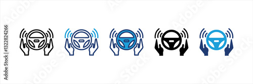 Driverless Car Multi Style Icon Set
