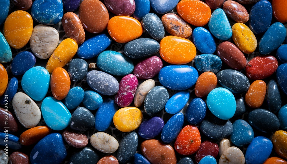 Vibrant Multicolored Stones Against a Dark Background Vibrant Multicolored Stones Against a Dark Background