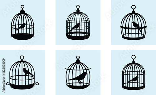 Bird Cage Silhouette vector