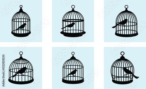 Bird Cage Silhouette vector