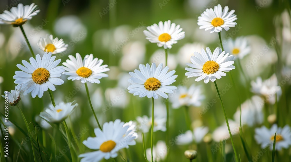A vast meadow filled with countless white daisies swaying in the gentle breeze, creating a serene, natural landscape. A vast meadow filled with countless white daisies swaying in the gentle breeze, creating a serene, natural landscape.