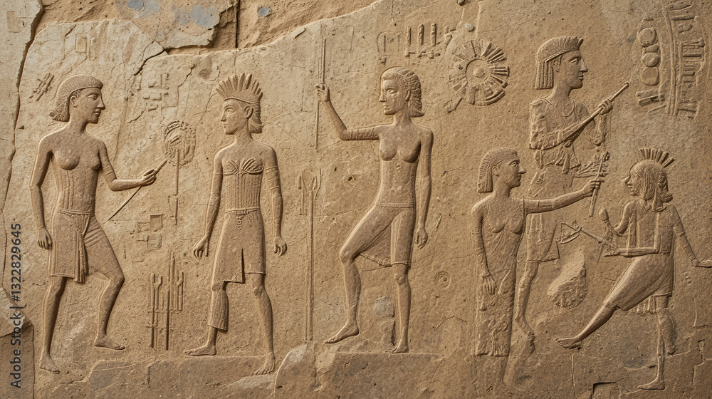 Detail of figures depicted on the wall of the Sand Island Petroglyph Panel Detail of figures depicted on the wall of the Sand Island Petroglyph Panel
