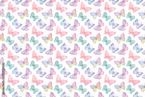 Wallpaper Mural カラフルな蝶々のシームレスパターン背景 Torontodigital.ca