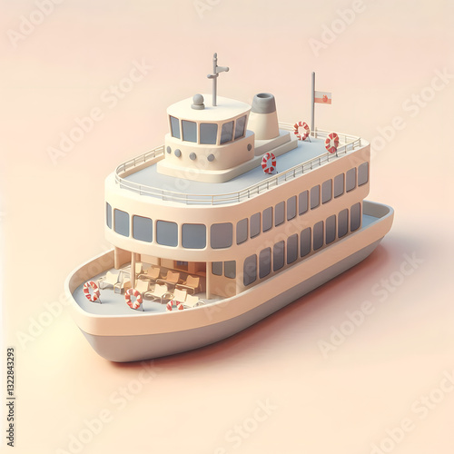 Cute and captivating 3D ship with smooth textures.