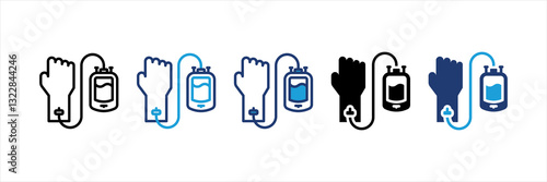 Blood Transfusion Multi Style Icon Set