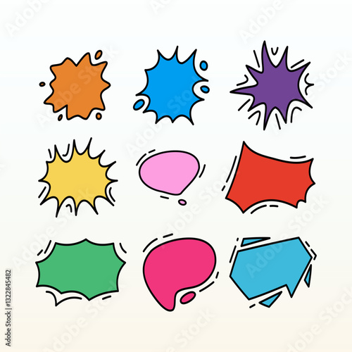 comic and explosion bubbles