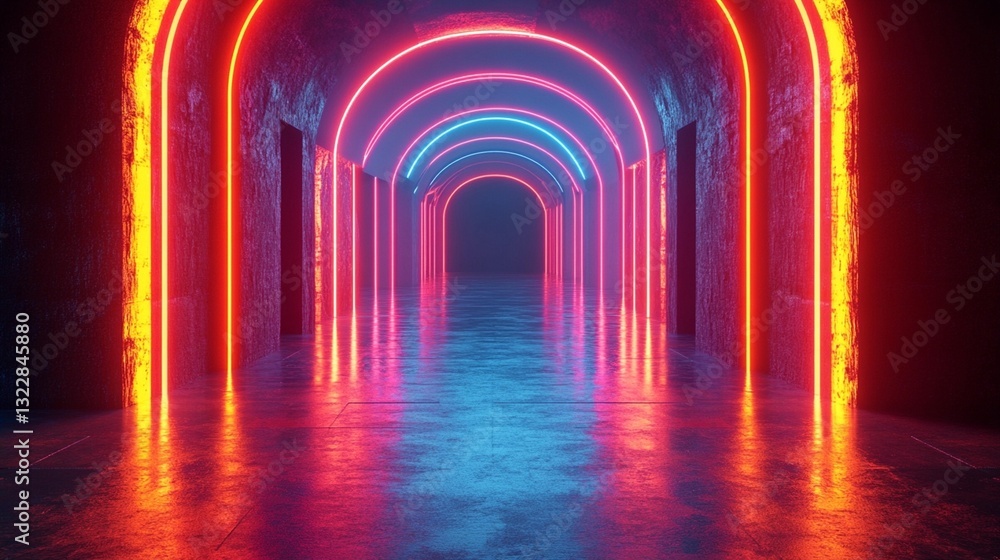Neon Archway Corridor Neon Archway Corridor