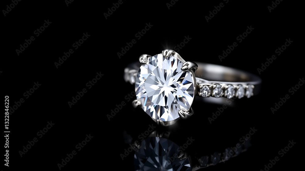 Sparkling diamond engagement and wedding ring set on black background. Sparkling diamond engagement and wedding ring set on black background.