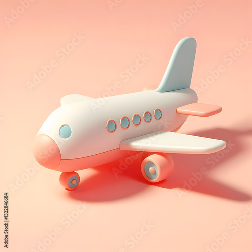 Beautifully rendered 3D airplane with a soft glow.