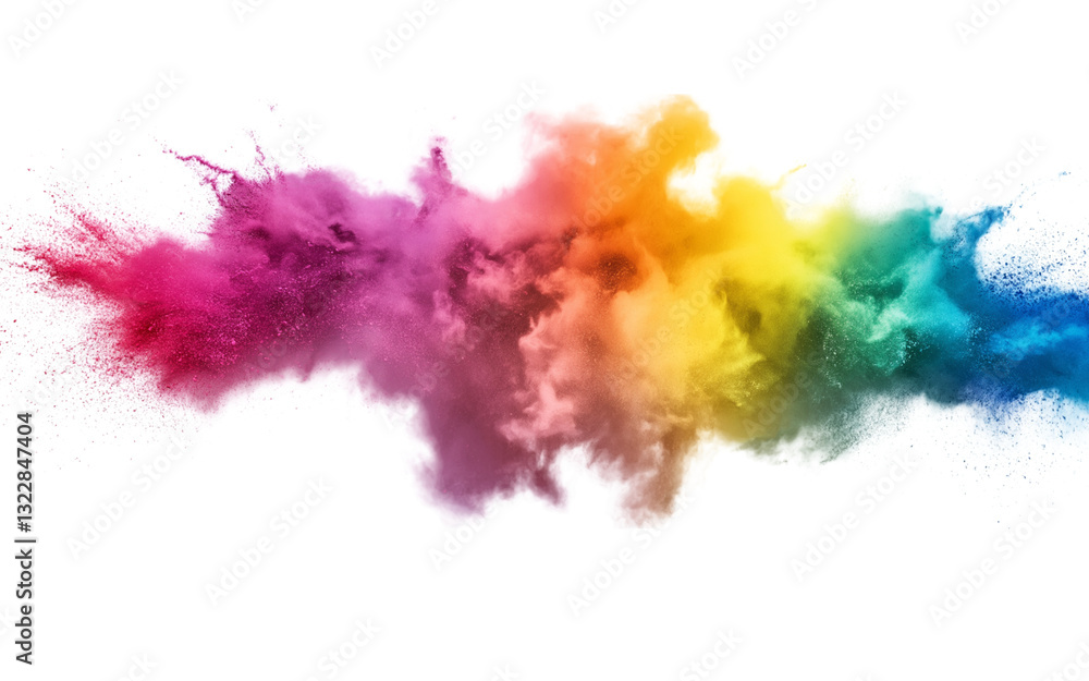 Fototapeta premium Abstract colored powder splatter isolated on transparent background