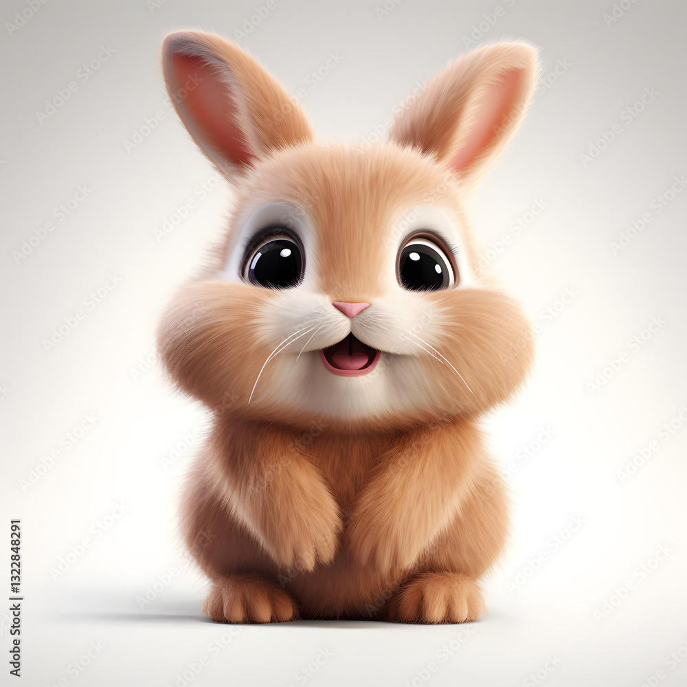 Digital technology 3d cute rabbit icon Digital technology 3d cute rabbit icon
