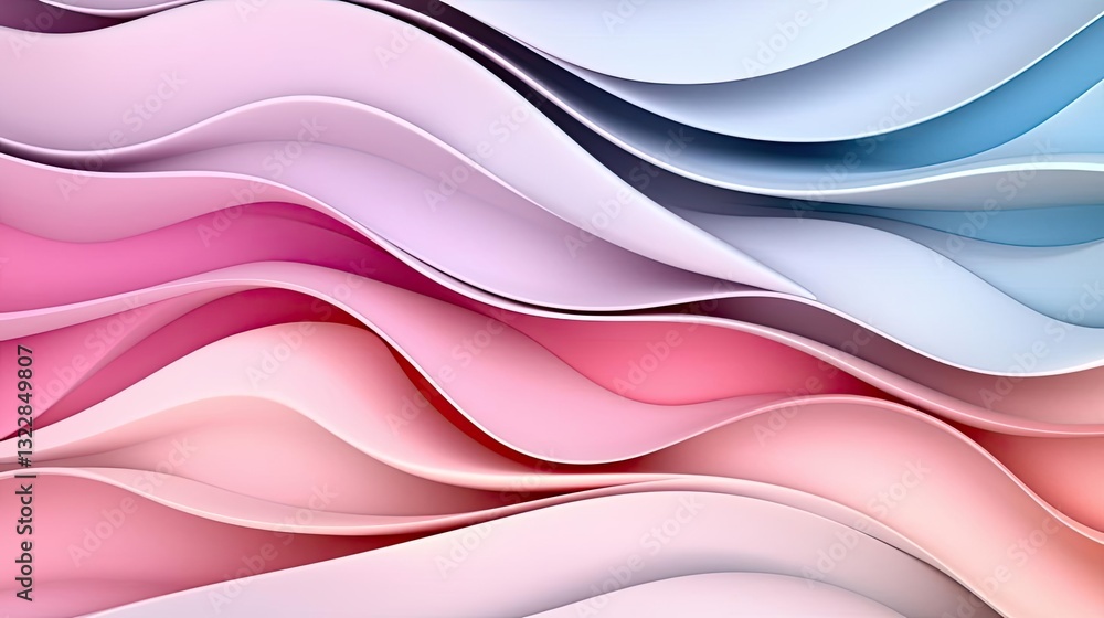 Obraz premium 3D abstract art background idea. Colorful abstract waves create a vibrant visual flow of smooth patterns.