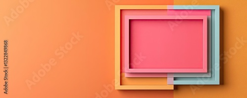 Geometric pattern design abstract background concept. Colorful frames arranged creatively on a vibrant background.