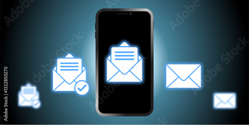 Open the mail icon vector symbolizing email, message, and communication. Perfect for digital, business, and technology-related designs.