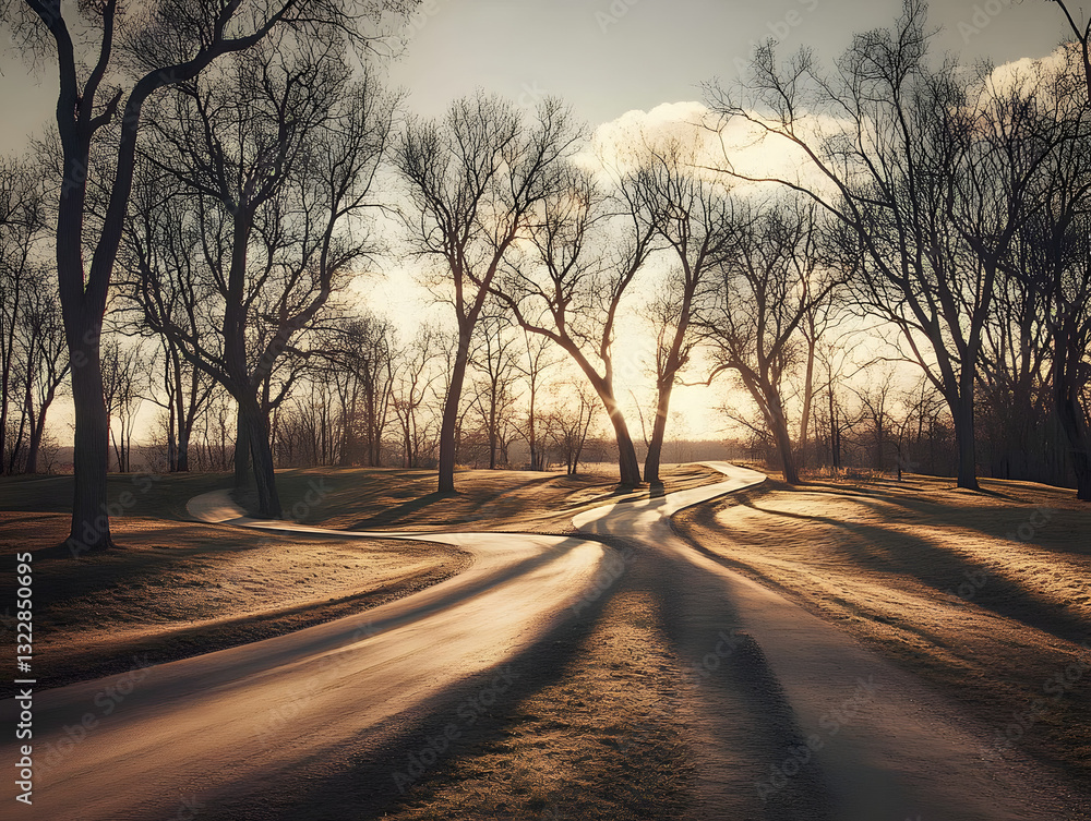 Fototapeta premium sunset in the park
