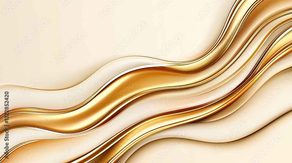 Obraz premium Abstract concept art background idea. Elegant golden waves create a luxurious background with a smooth and modern feel.