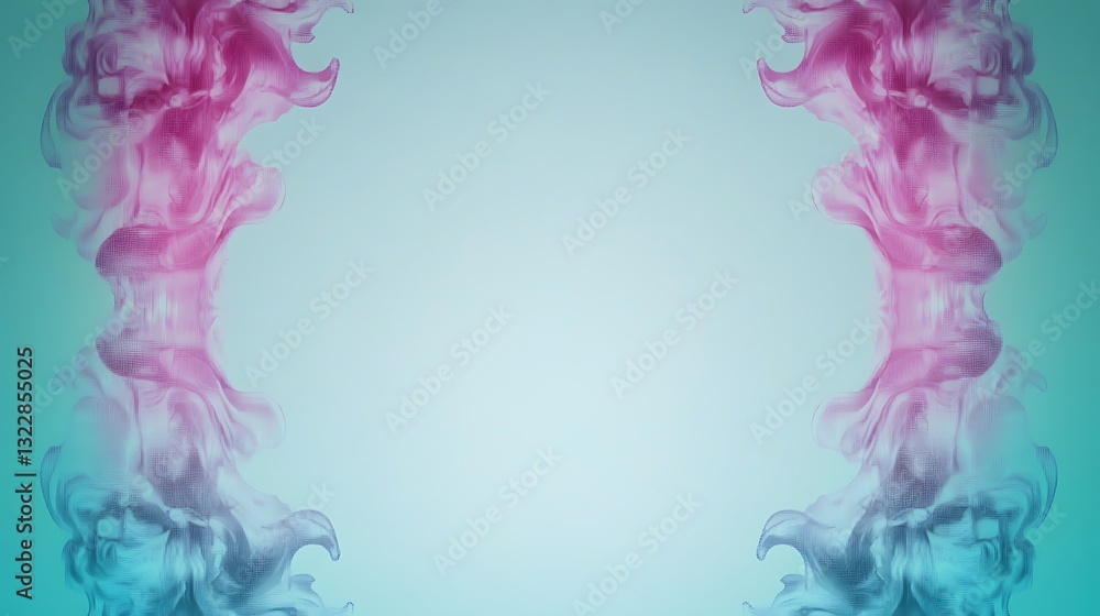 Naklejka premium Abstract Pastel Ink Clouds Frame Design