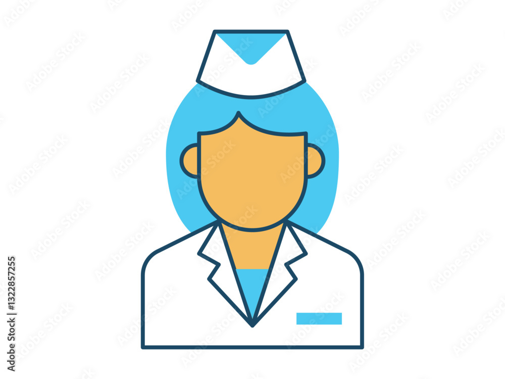Stewardess icon. Profession vector icon concept. Simple vector line icon. Stewardess icon. Profession vector icon concept. Simple vector line icon.